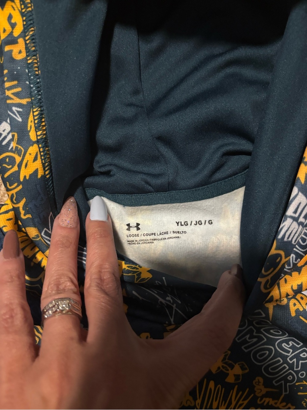 Under Armour Navy Jacket with Yellow Graphic Print